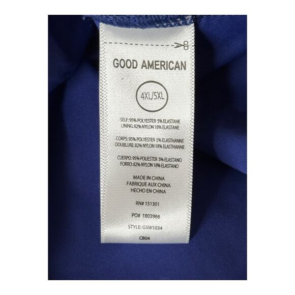 Good American bathing suit Square Neck One Piece Swimsuit blue size 4XL 5XL - Picture 4 of 5